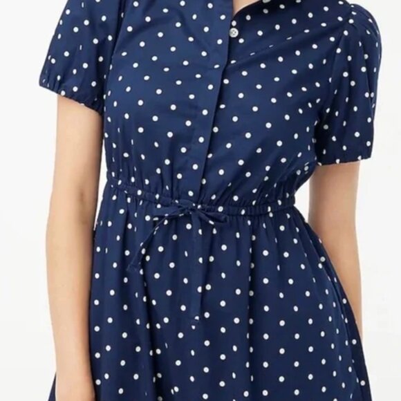 J. Crew Dresses & Skirts - J. Crew Navy Polka Dot Mini Dress - NWT